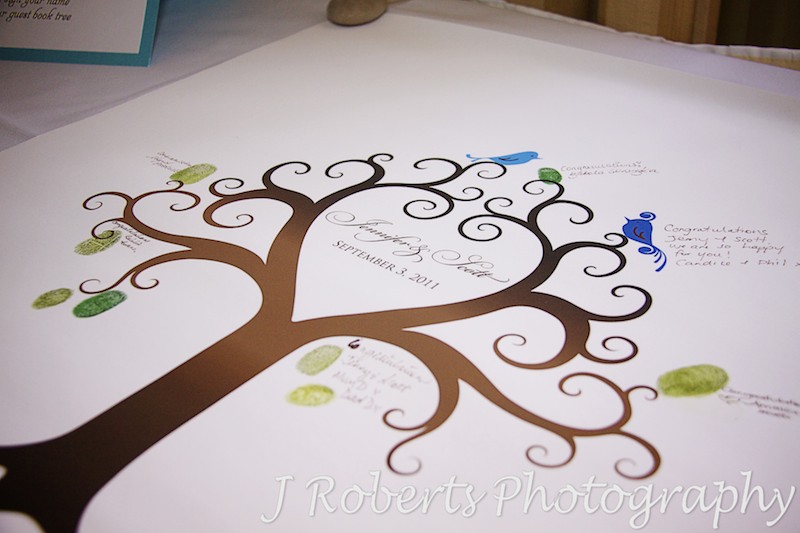 Fingerprint tree guest book - wedding photography sydney